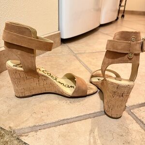 Sam Edelman Tan Cork Wedge Sandals